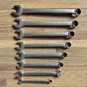 Challenger Proto SAE 8pc Combination End Wrench Set USA 1 15/16 7/8 13/16 3/4 +